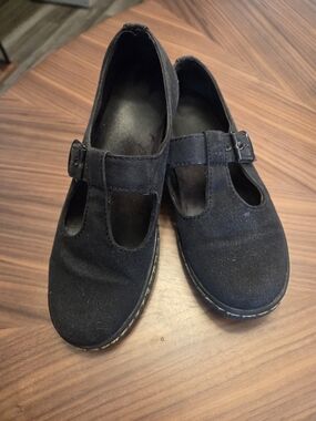 Dr. Martens Black Canvas Mary Jane Shoes